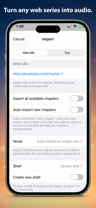 Audissey: Web Audio Reader Screenshot 2 of 4