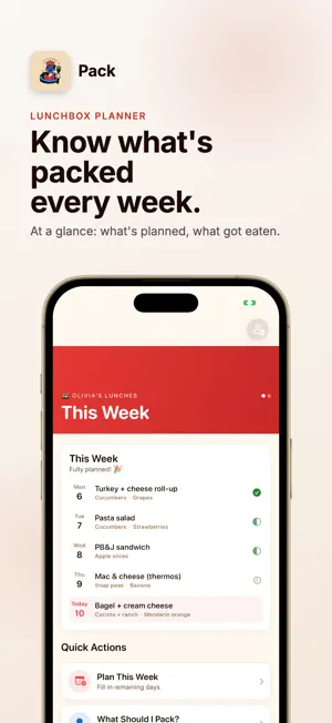 School Lunch Planner - Pack screenshot 1