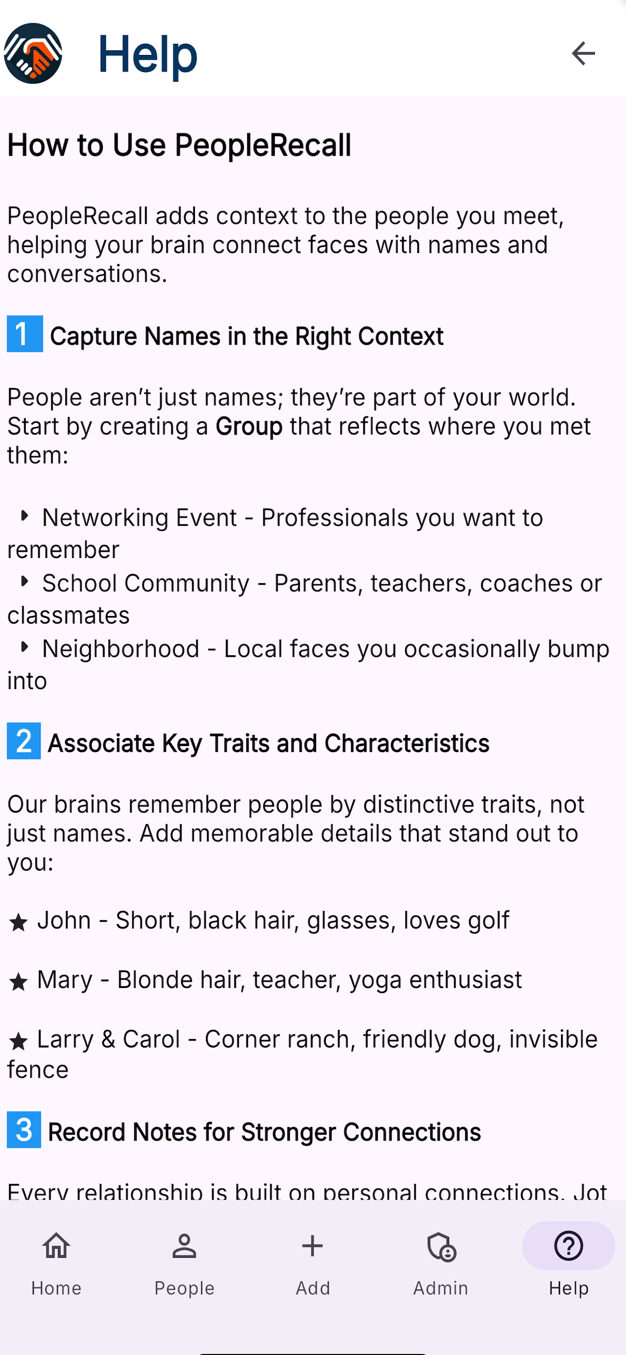 PeopleRecall