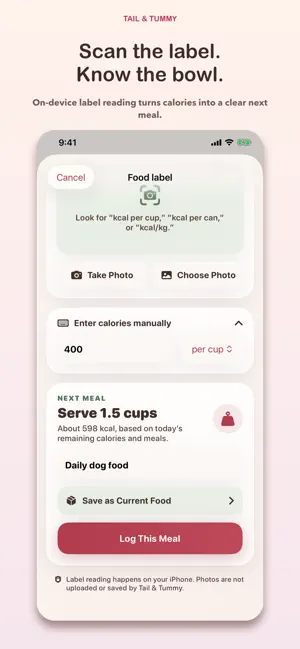 Tail&Tummy Dog Calorie Counter screenshot 1