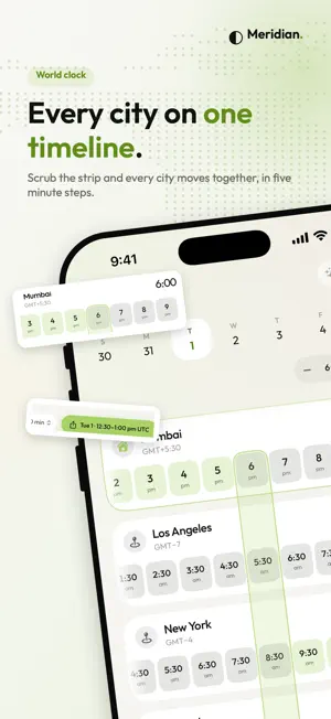 Meridian World Clocks screenshot 1