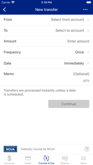 White Eagle Credit Union Screenshot
