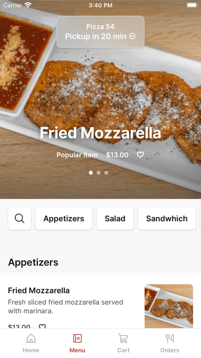 Pizza 54 iPhone screenshot 2 - Food & Drink app