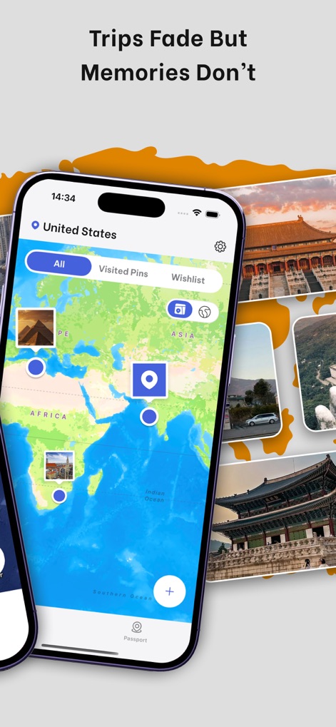 been: countries visited map - 사용자는 생생한 2D 지형 지도에 방문한 국가를 표시하고 사진 아이콘과 함께 제공되는 매력적인 핀을 통해 여행 추억을 영구히 기록할 수 있습니다.