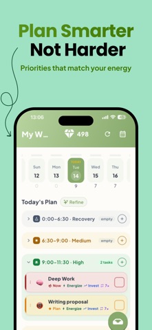 ZoBud: Daily Planner & Energy iPhone screenshot