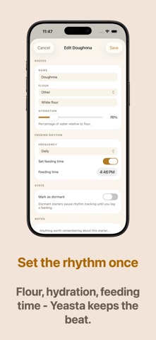 Yeasta: Sourdough Tracker screenshot