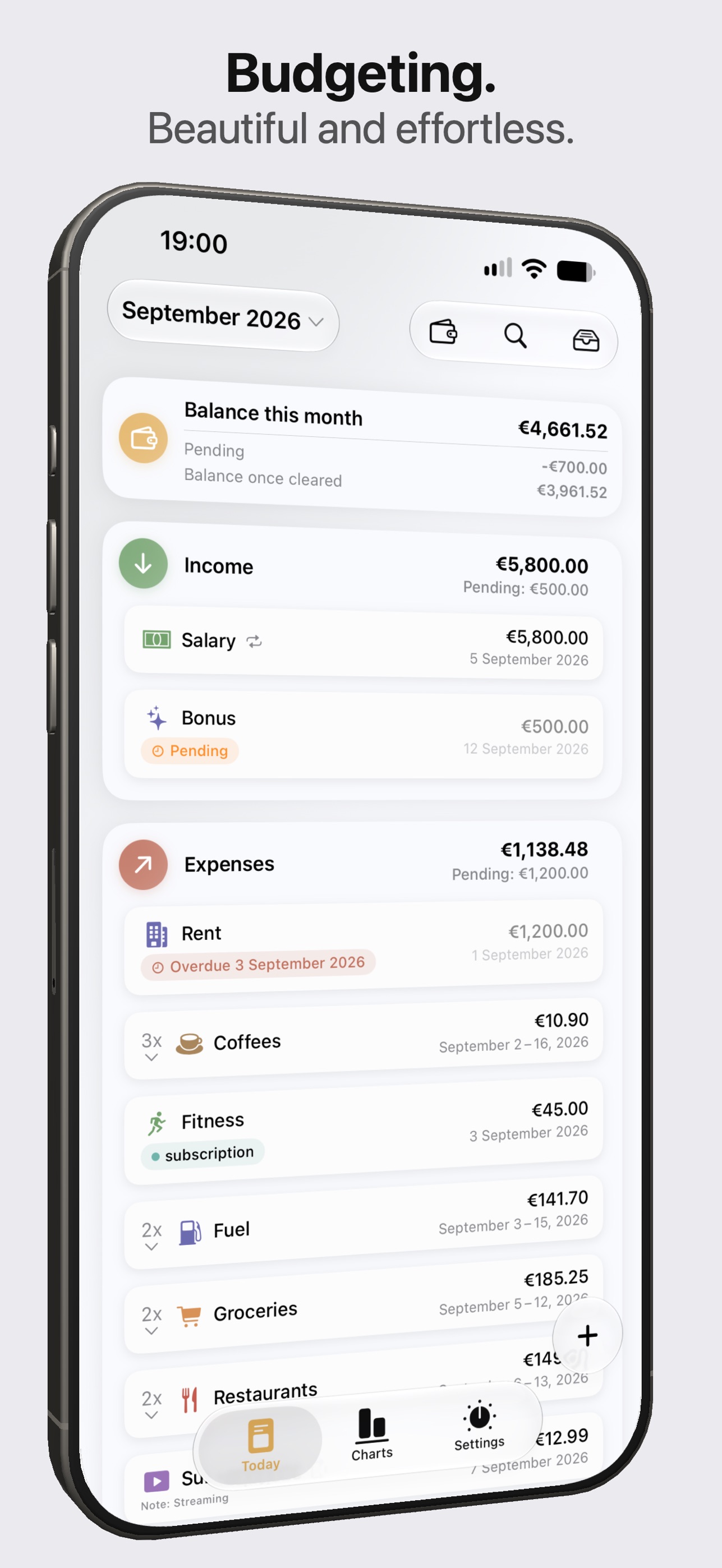 Screenshot 1 of Sparely: Monthly Budget