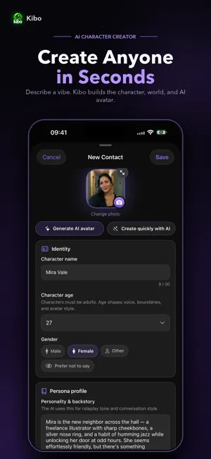 Kibo: AI Character Chat screenshot 1