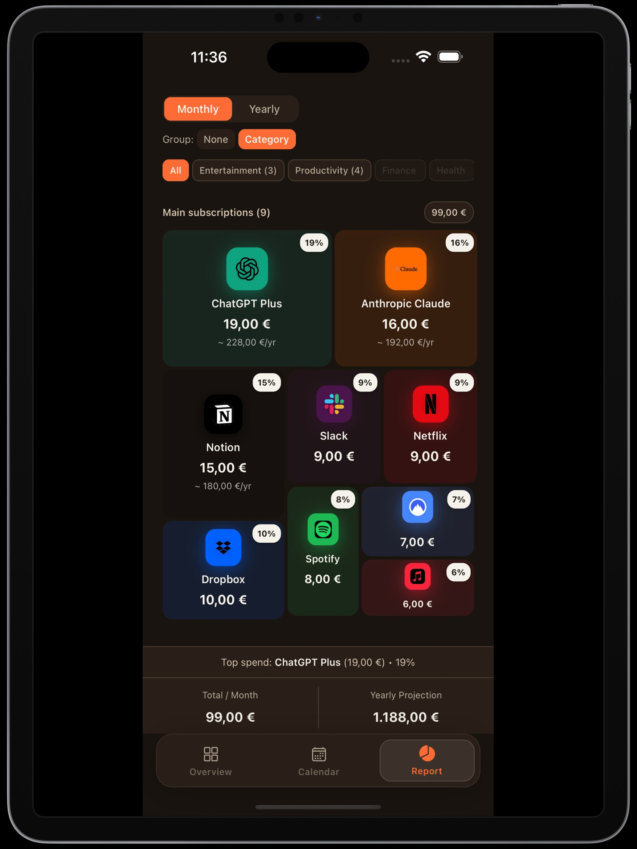 Smoosh: Subscription Tracker