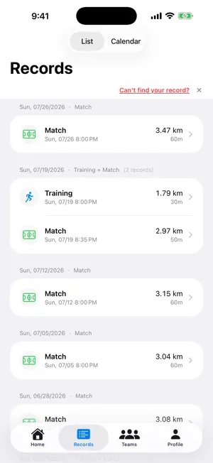 FootLog: Football GPS Tracker screenshot 1