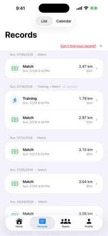 FootLog: Football GPS Tracker iPhone screenshot
