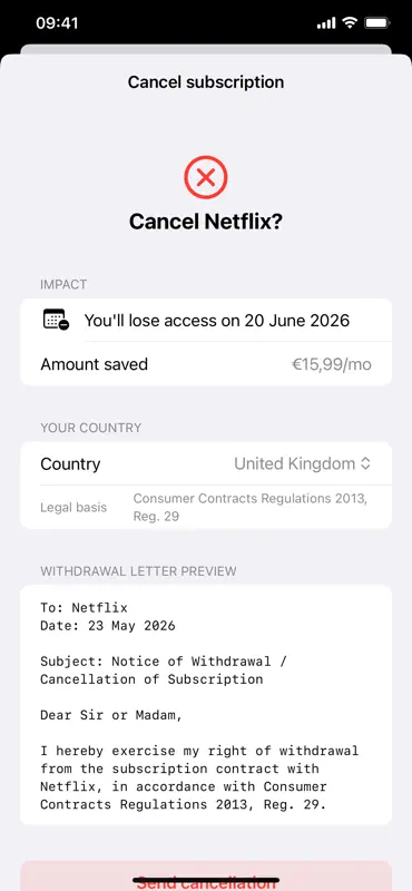 EasyCancel screenshot 2 of 4
