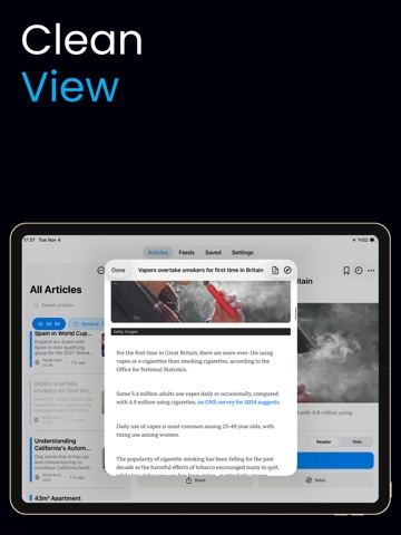 Simplio RSS Reader iPad screenshot