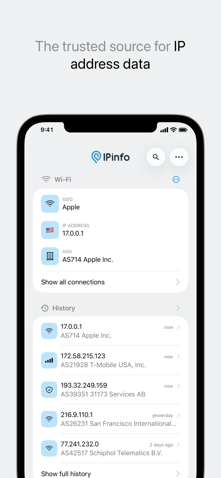 IPinfo screenshot 1