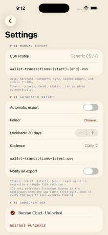 Statement Bureau iPhone screenshot