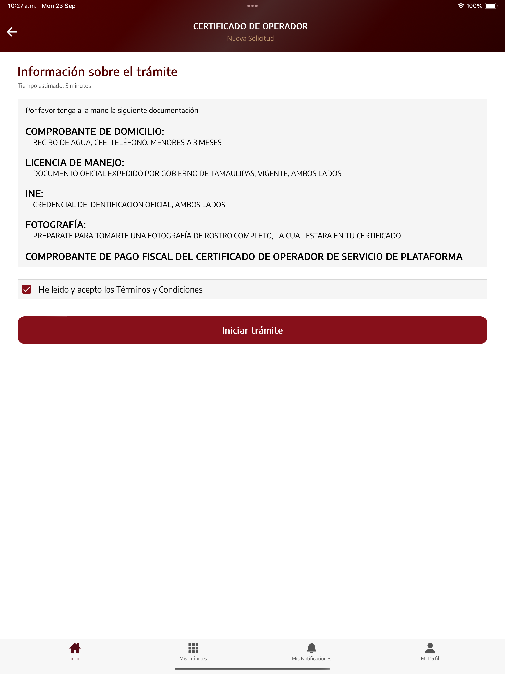 Trámites TET