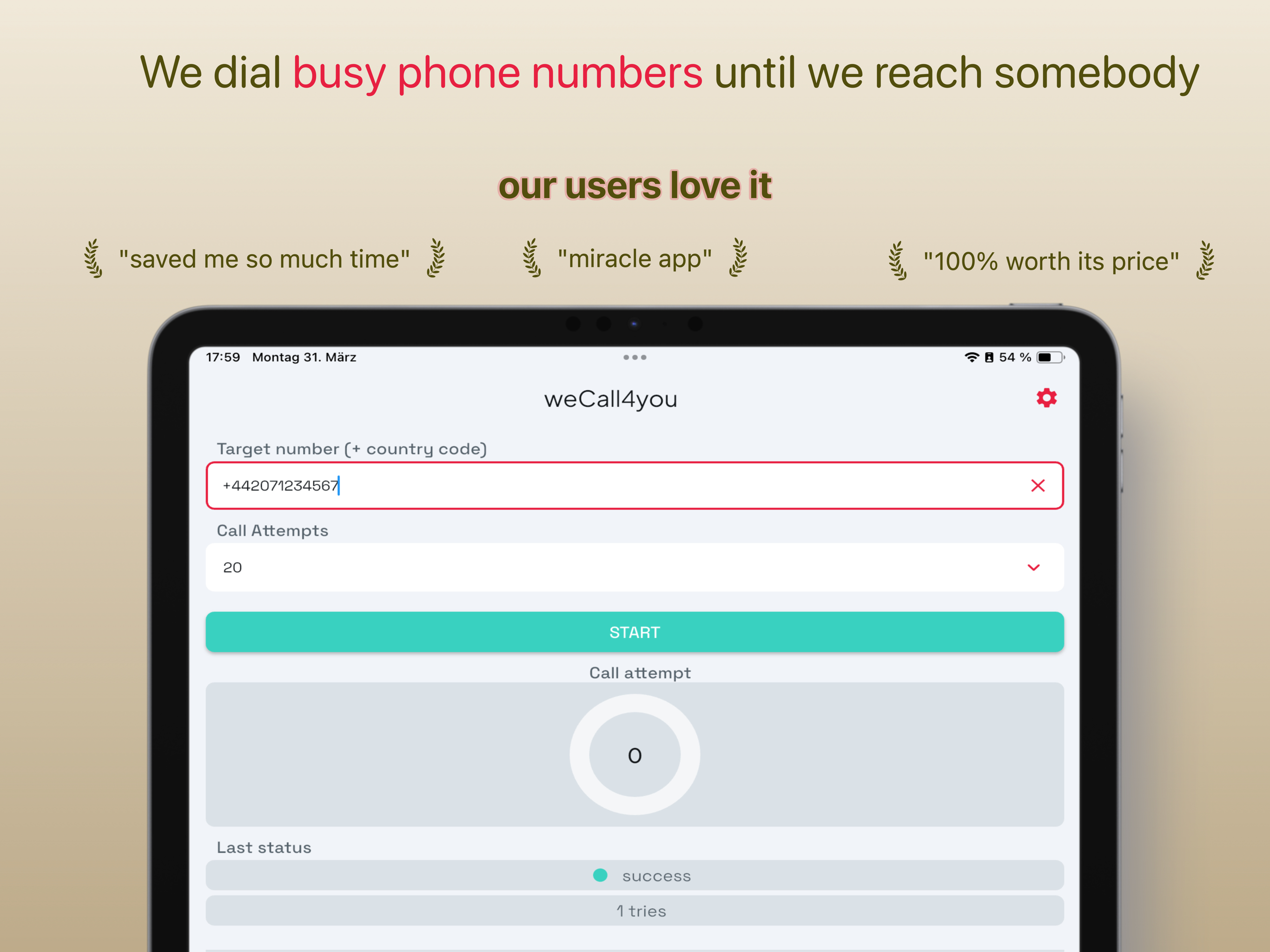 weCall4you (phone auto redial)