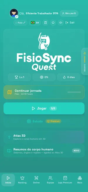 FisioSync Quest: Quiz Saúde screenshot 1