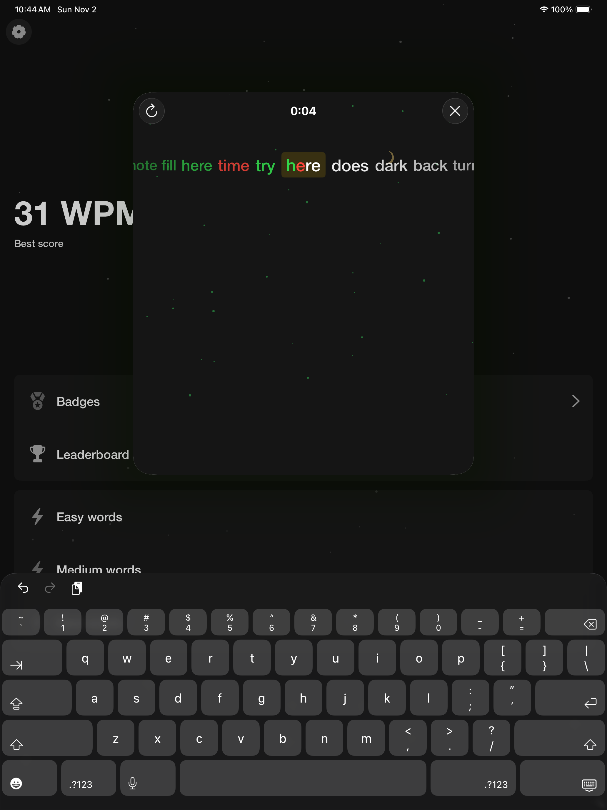 Space Typer: WPM Typing Game screenshot 7