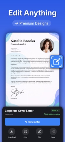Cover Letter Maker - Get Hired iPhone screenshot