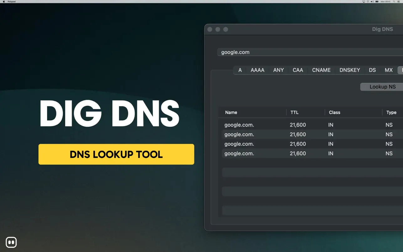 #1. Dig DNS (macOS) 게시자: Mattebot, LLC