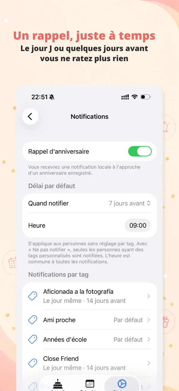 Screenshot #3 pour Anniv : anniversaires, cadeaux