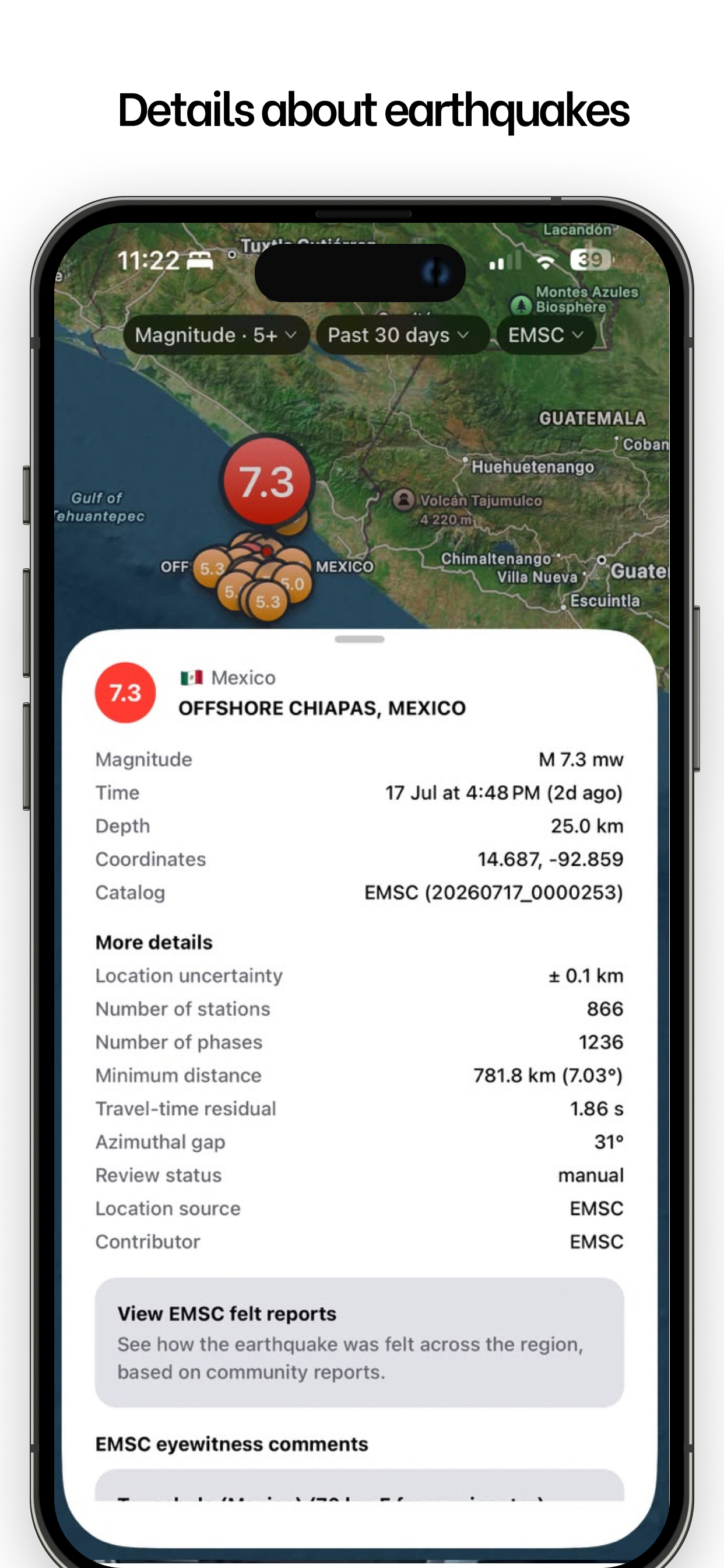 QuakeSight: Earthquakes screenshot 4