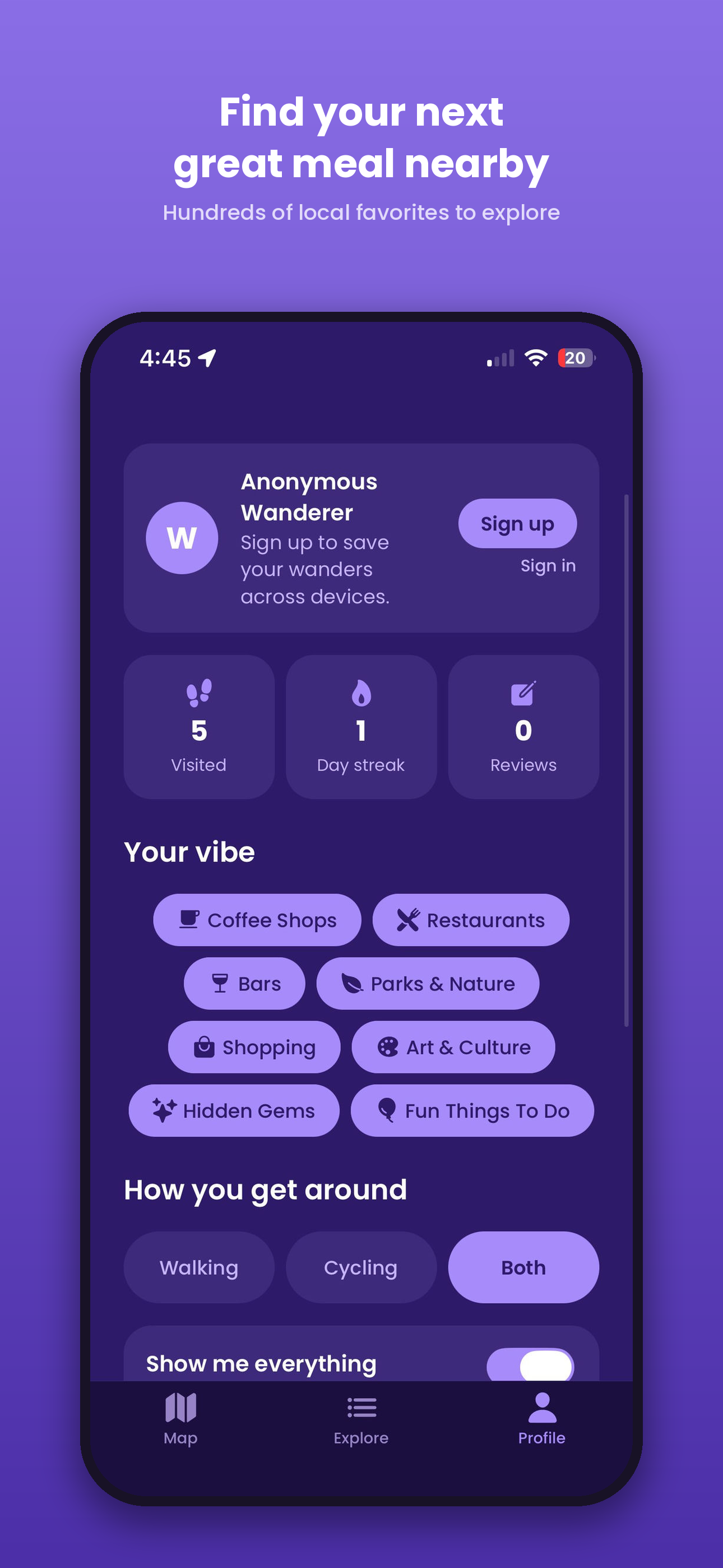 Wander: Discover Places Nearby
