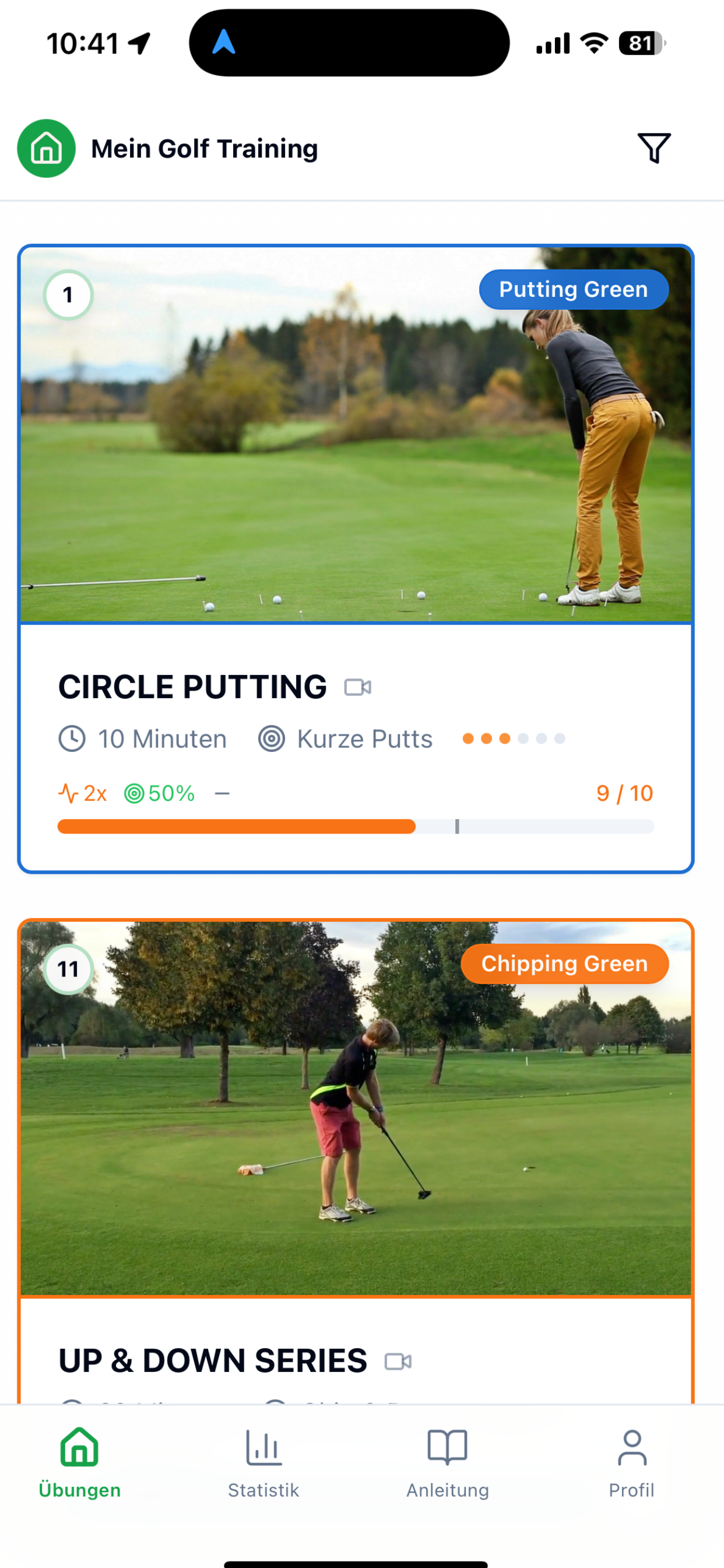Mein Golf Training