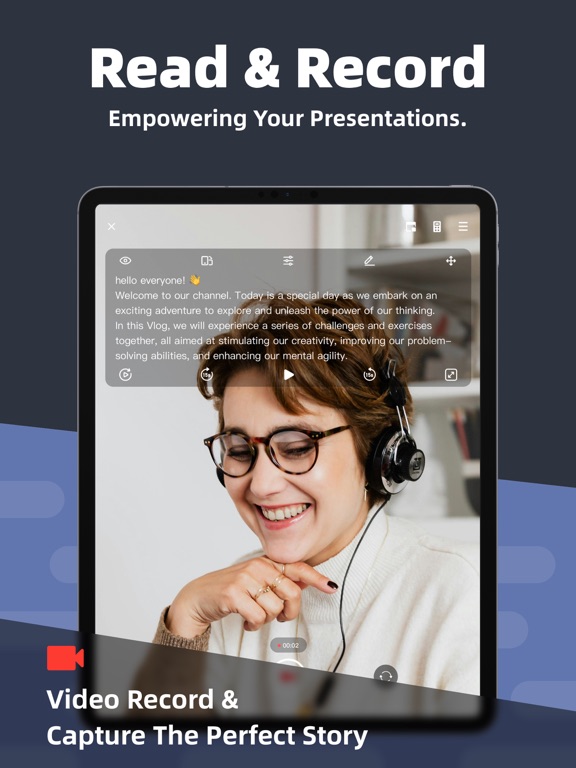 Teleprompter⁺ iPad screenshot 1 - Photo & Video app