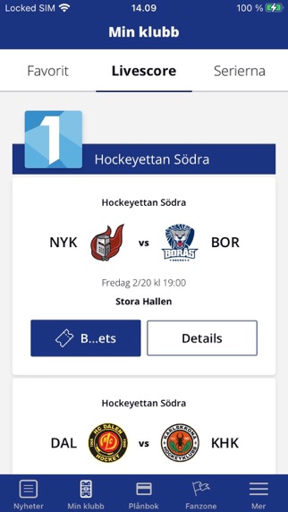 Hockeyettan screenshot