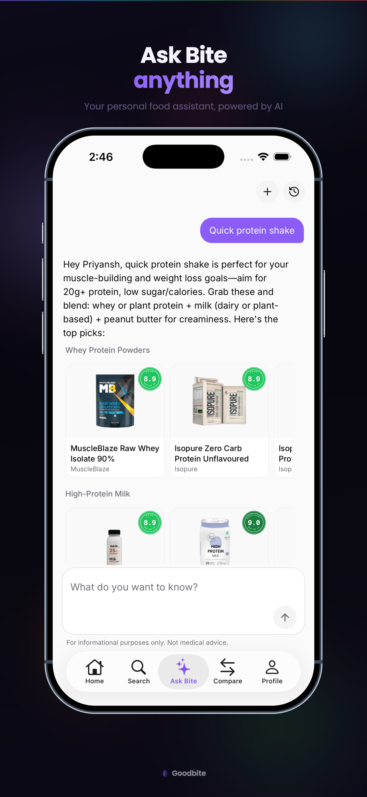 Goodbite: Food Score App