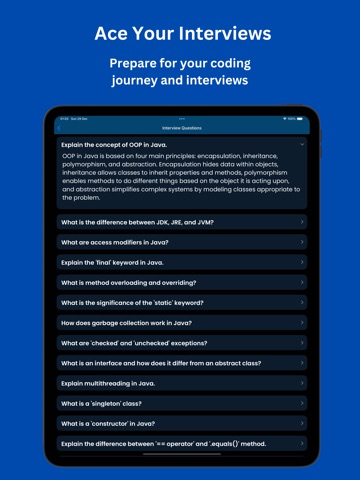Learn Java - Backend & OOP iPad screenshot