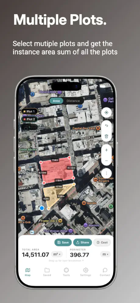 AreaMap - GPS Area Calculator screenshot 2