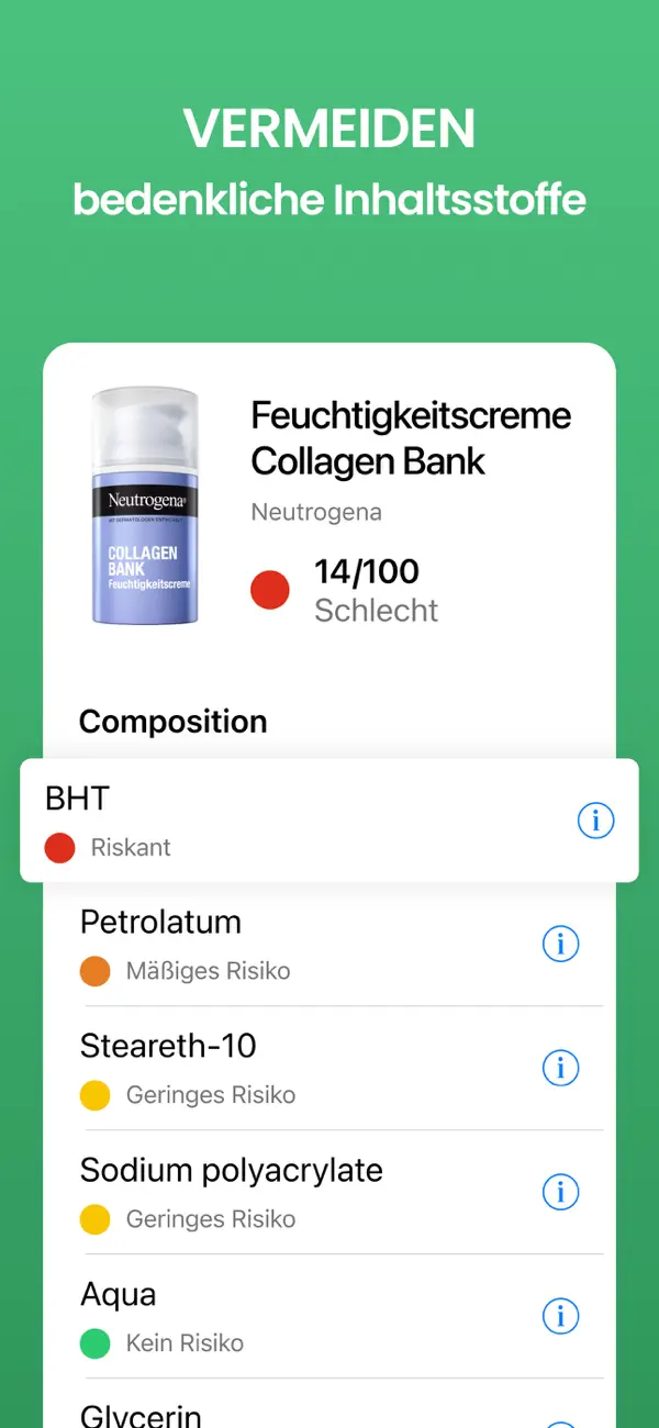 Yuka - Produkt Scanner iPhone App Screenshot 2 – Gesundheit & Fitness