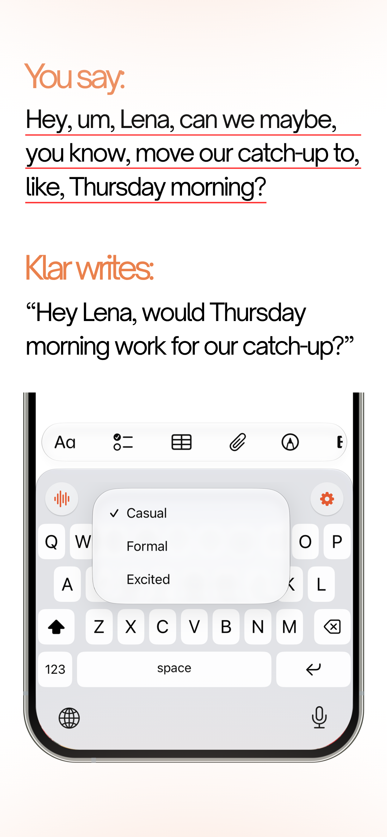 Klar: Voice to Text screenshot 2