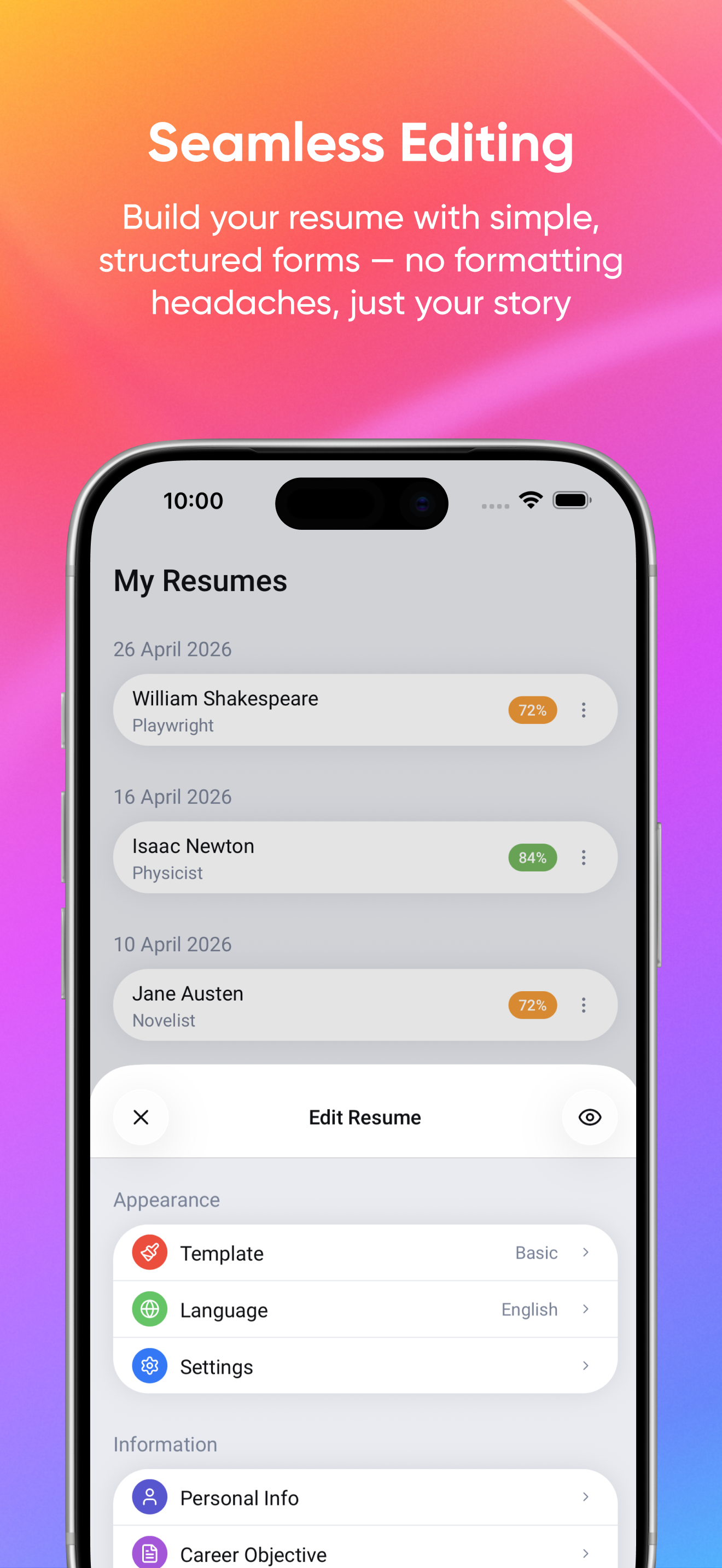 cvDoc: AI Resume & CV Builder