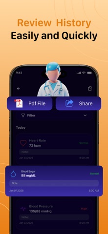 Pulse Wave: BP & Sugar Monitor screenshot