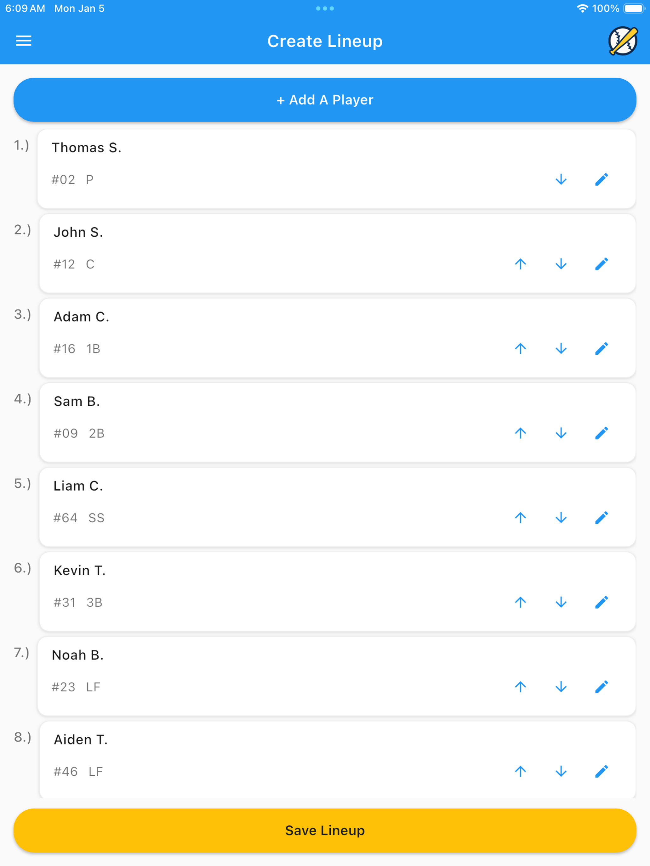 Batter Up: Lineup Tracker