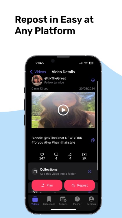 TikPlanner: Repost Your Videos