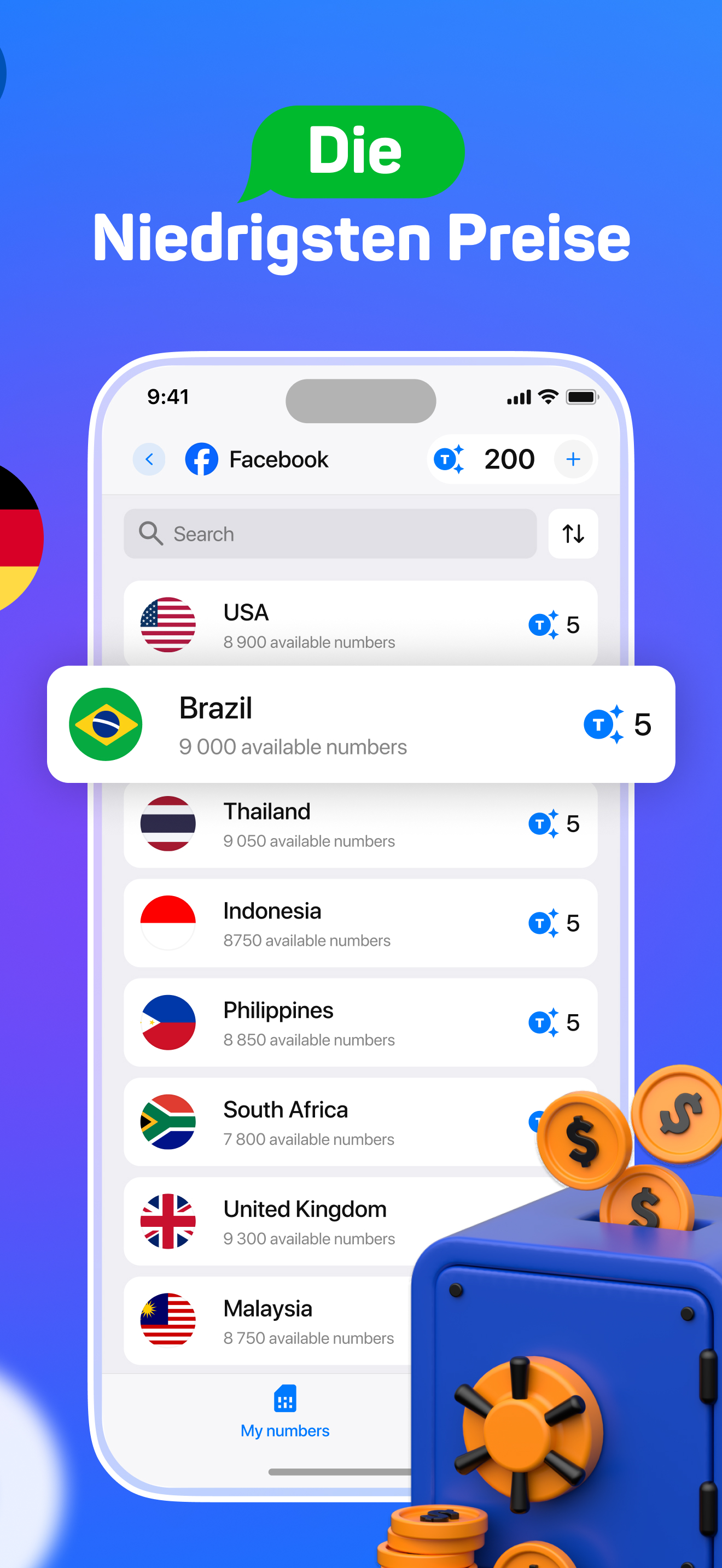 Virtuelle nummer|SMS empfangen