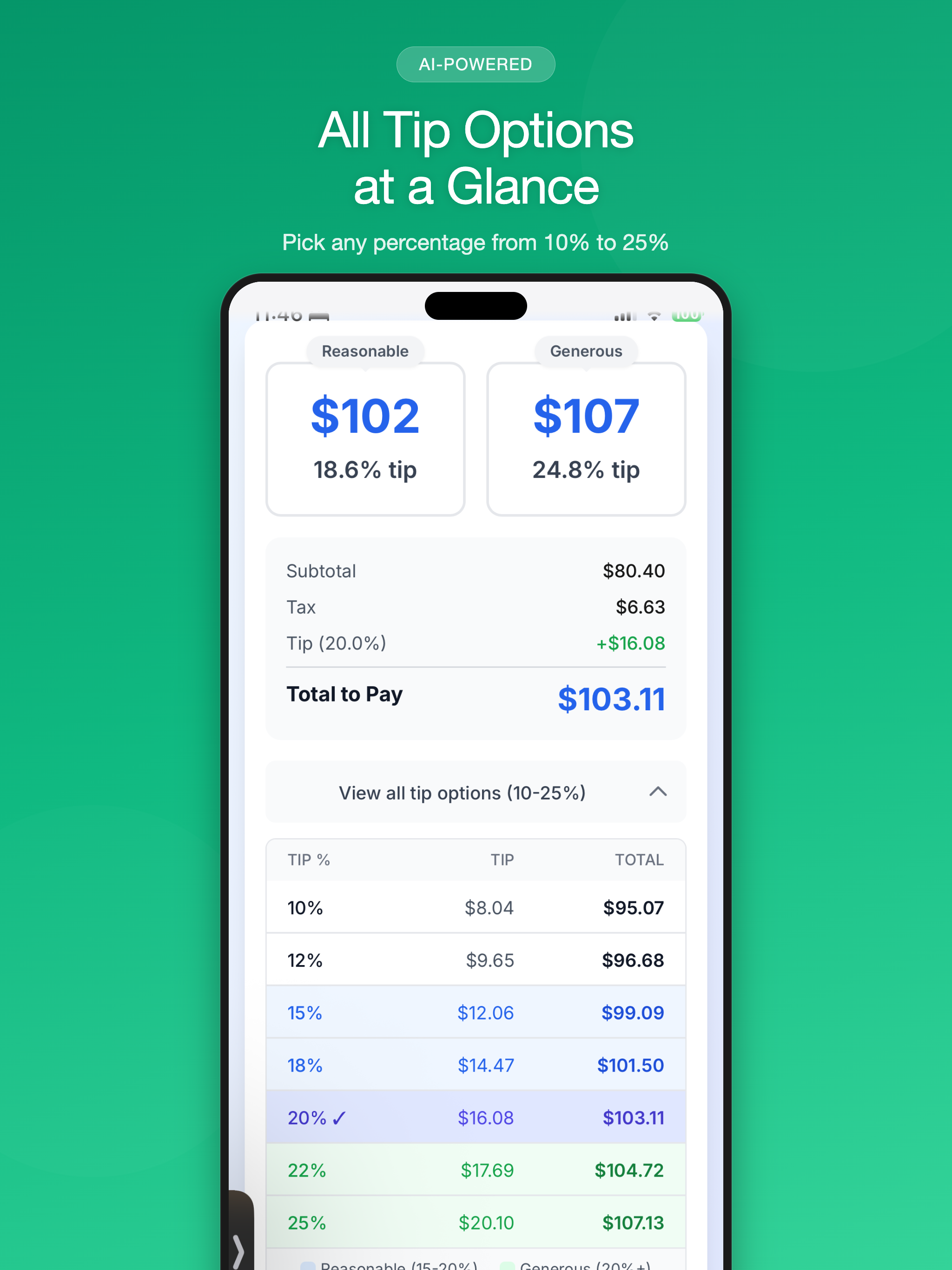 Gratiq - AI Tip Calculator screenshot 9