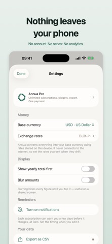 Annua: Subscription Tracker Screenshot 6 of 6