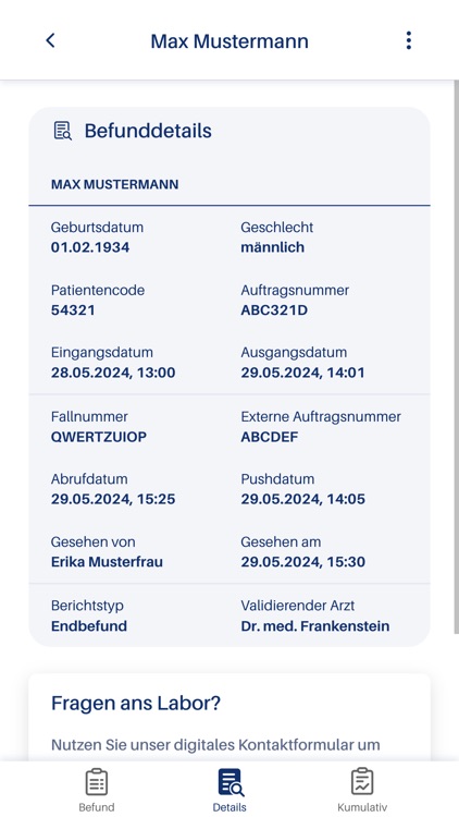 Med. Labor Nord Befund App screenshot-7