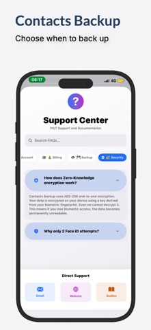 Contacts Backups screenshot