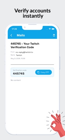 Temp Mail: Instant Email iPhone screenshot