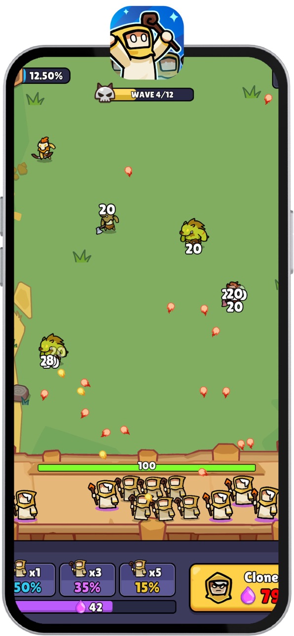 One Mage Army: Clone & Merge iOS Mod IPA screenshot 7 - iOS game interface