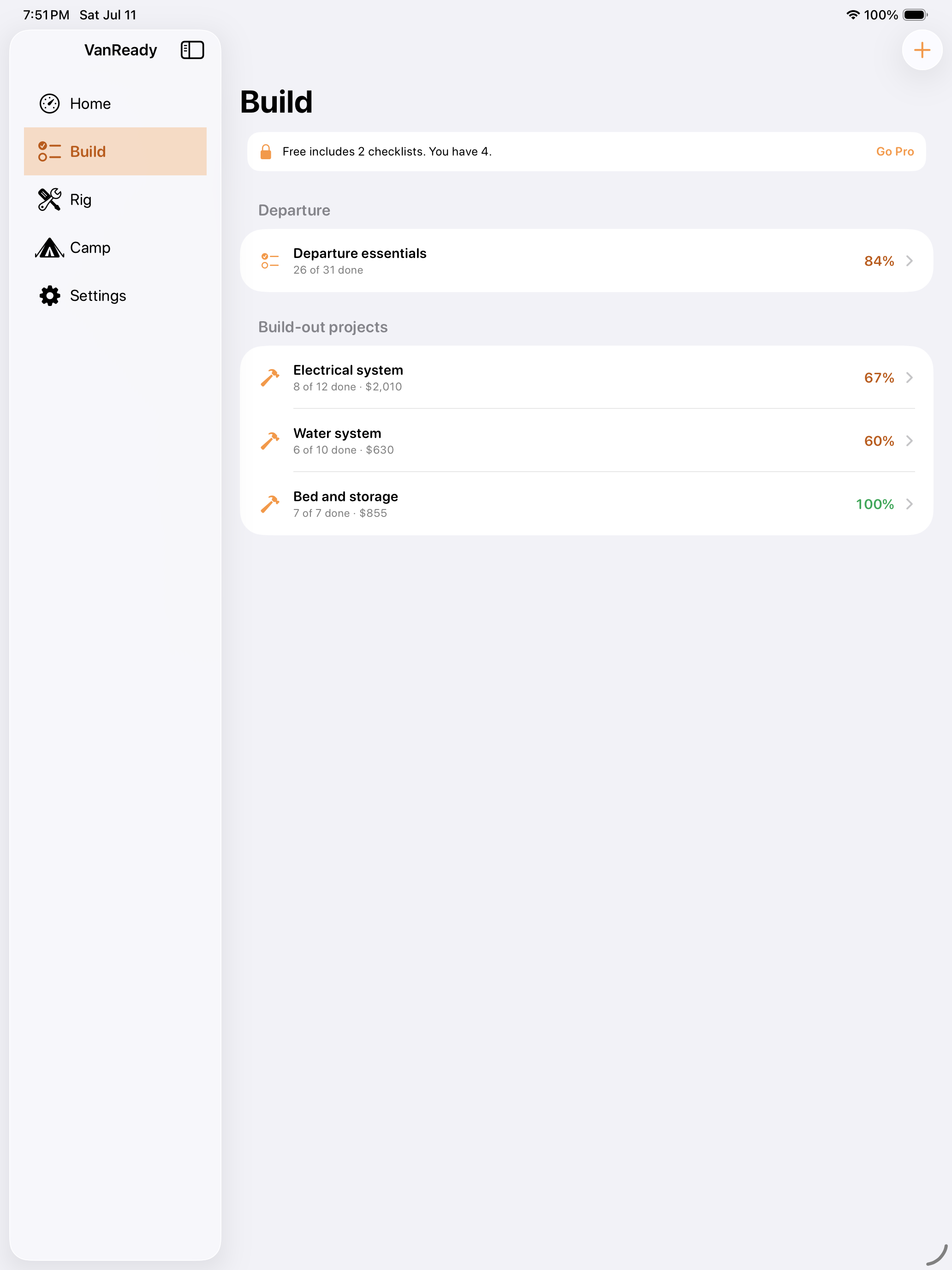 VanReady: Vanlife Checklists screenshot 6