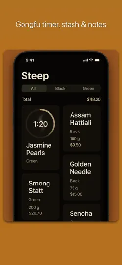 Скриншот Steep: Tea Log & Timer на iPhone 1