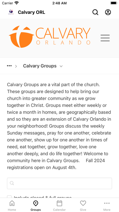 Calvary Orlando App Screenshot